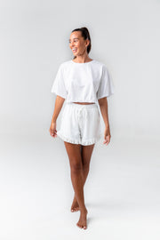 CHILL WYSE Frill Shorts - off white